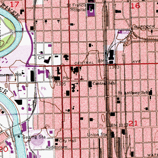 Topographic Map of Saint John's Episcopal Church, KS