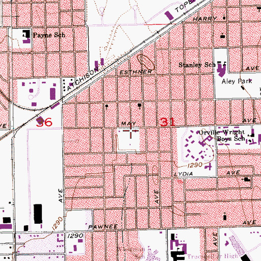 Topographic Map of Church of God of Prophecy, KS