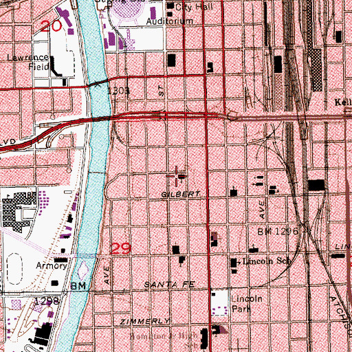 Topographic Map of Immanuel Lutheran Church, KS