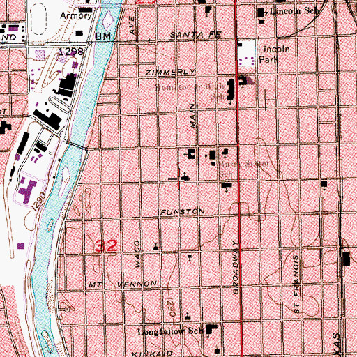 Topographic Map of Central Branch Reorganized Church of Jesus Christ of Latter Day Saints, KS