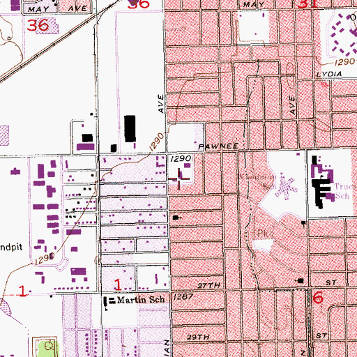 Topographic Map of Open Bible Mennonite Brethren Church, KS