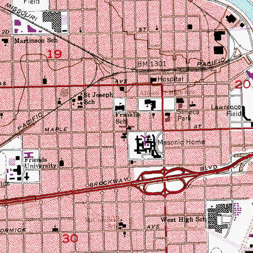 Topographic Map of Saint Mary Orthodox Christian Church, KS