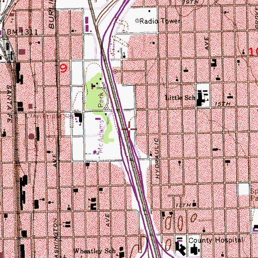 Topographic Map of American Muslim Mission, KS