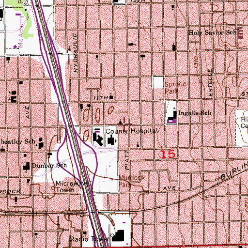 Topographic Map of Zion Mennonite Church, KS