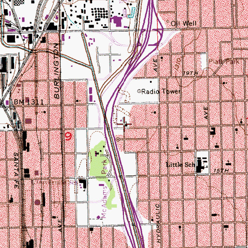 Topographic Map of Tabernacle Church of God in Christ, KS