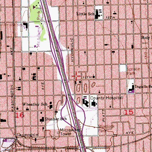 Topographic Map of Greater Holy Temple Church of God in Christ, KS