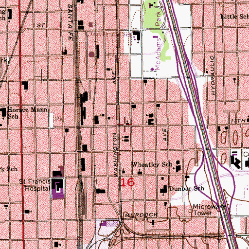 Topographic Map of Saint Luke Church of God in Christ, KS