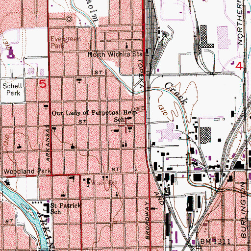 Topographic Map of Our Lady of Perpetual Help Church, KS