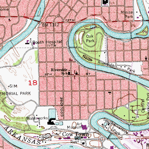 Topographic Map of Riverside Christian Church, KS