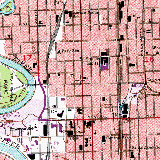 Topographic Map of First Church Christian Science, KS