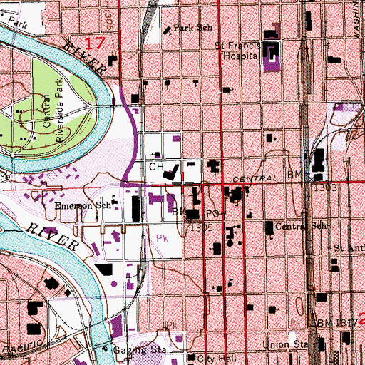 Topographic Map of First Christian Church, KS