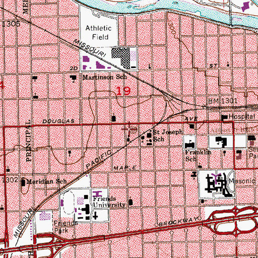 Topographic Map of West Side Christian Church, KS
