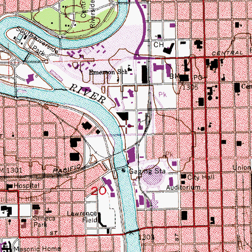 Topographic Map of River Walk Church of Christ, KS