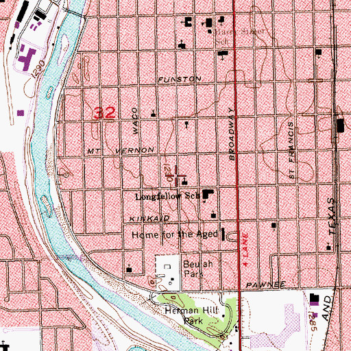 Topographic Map of Clark Street Church of Christ, KS