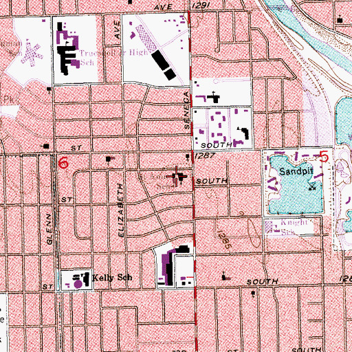 Topographic Map of Saint Anne Roman Catholic Church, KS