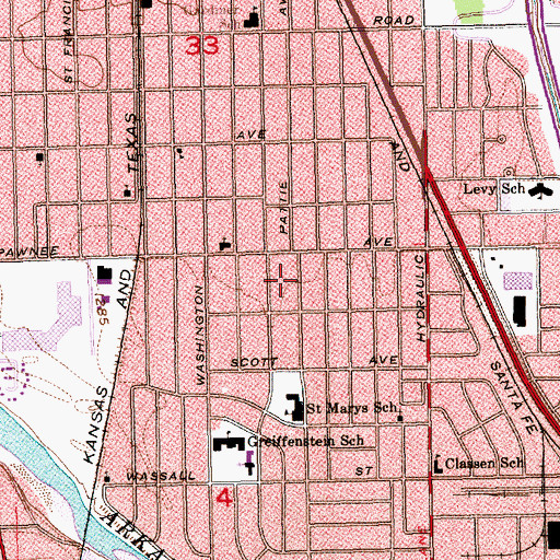 Topographic Map of Bible Christian Church, KS