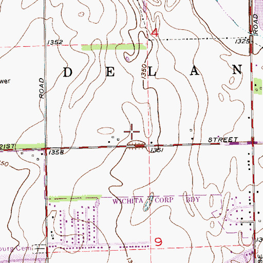 Topographic Map of First Mennonite Brethren Church, KS