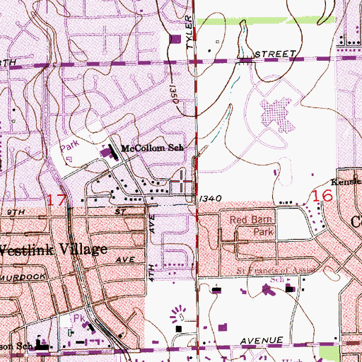 Topographic Map of Country Acres Baptist Church, KS
