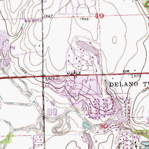 Topographic Map of Friends Community of West Wichita, KS