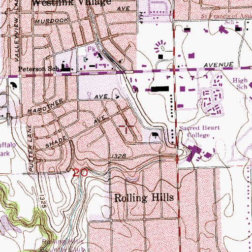 Topographic Map of Saint Matthias Episcopal Church, KS