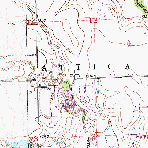 Topographic Map of New Creation Christian Church, KS
