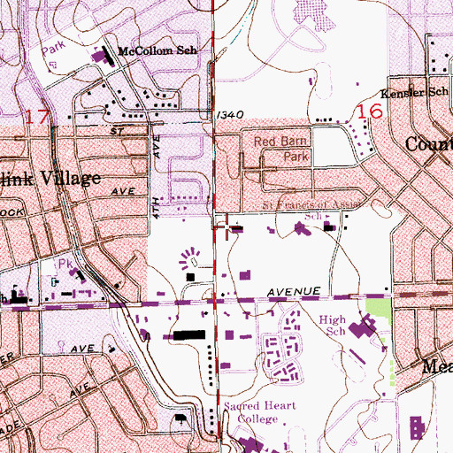 Topographic Map of Ascension Lutheran Church - Tyler Campus, KS