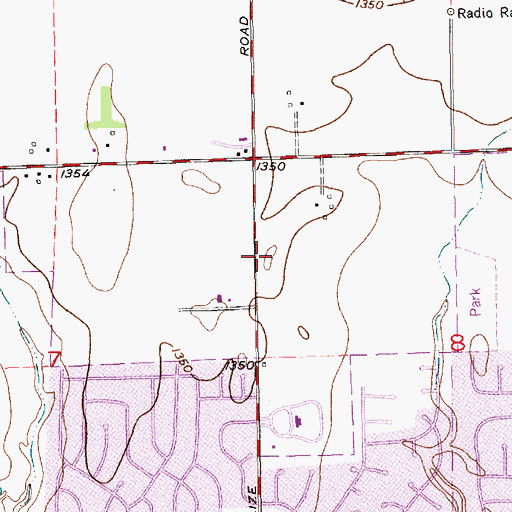 Topographic Map of West Towne Baptist Church, KS