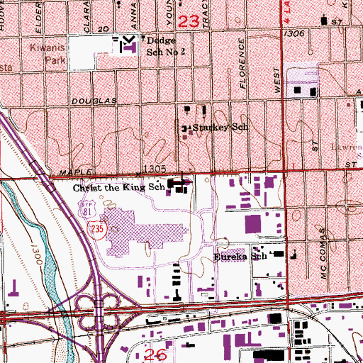 Topographic Map of Christ the King Roman Catholic Church, KS