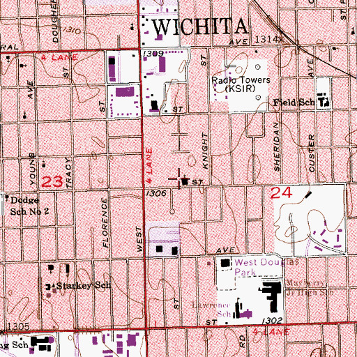 Topographic Map of Bethel Baptist Church, KS