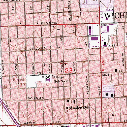 Topographic Map of Salem Missionary Baptist Church, KS