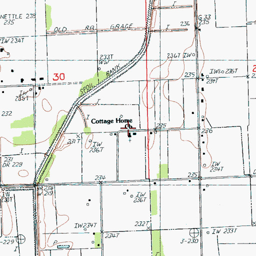 Topographic Map of Cottage Home Church, AR