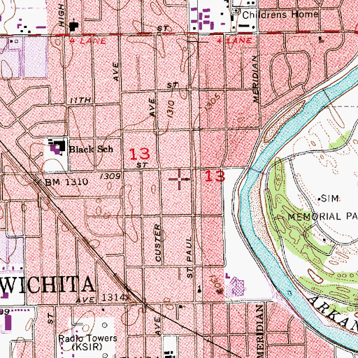 Topographic Map of Calvary Apostolic Pentecostal United Church, KS