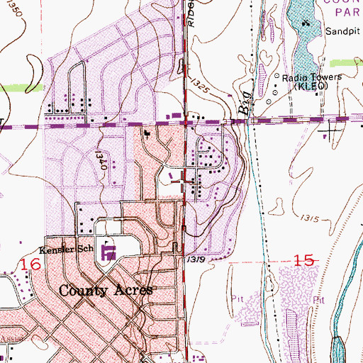 Topographic Map of Heartland Baptist Church, KS