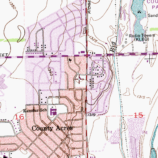 Topographic Map of Messiah Evangelical Lutheran Church, KS