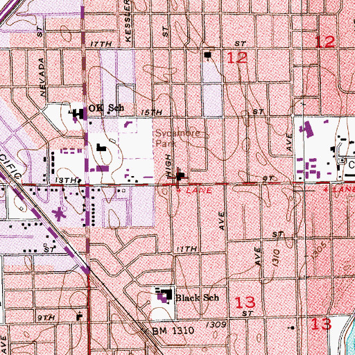 Topographic Map of Olivet Baptist Church, KS