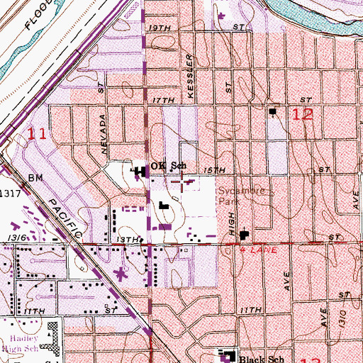 Topographic Map of Antioch Christian Church, KS