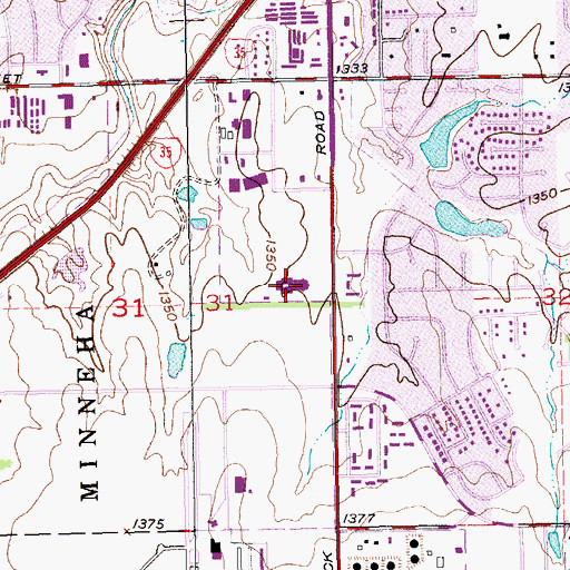 Topographic Map of Countryside Christian Church, KS