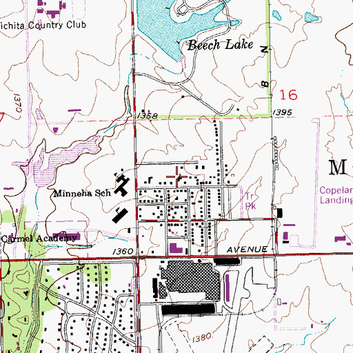 Topographic Map of Grace Community Baptist Church, KS