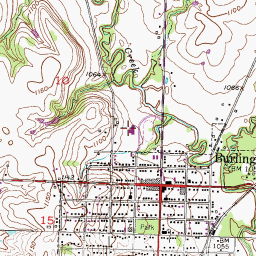 Topographic Map of Burlingame Junior / Senior High School, KS