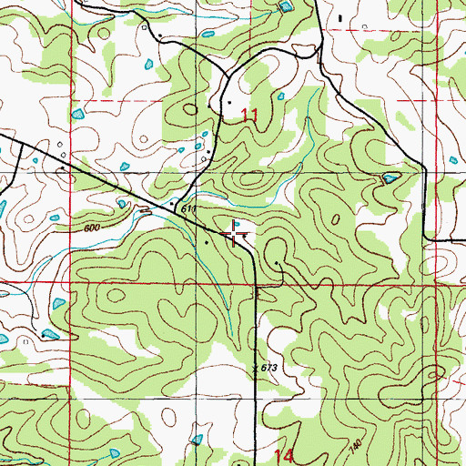 Topographic Map of Cotton Hill Church, AR