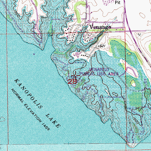 Topographic Map of Venango Public Use Area, KS