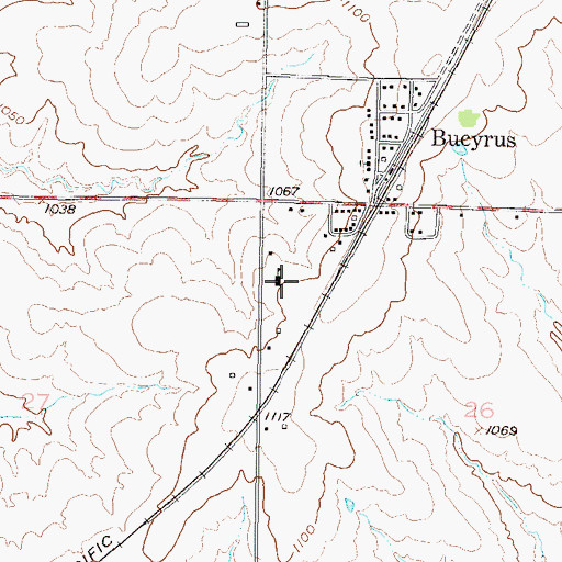 Topographic Map of Bucyrus Elementary School (historical), KS