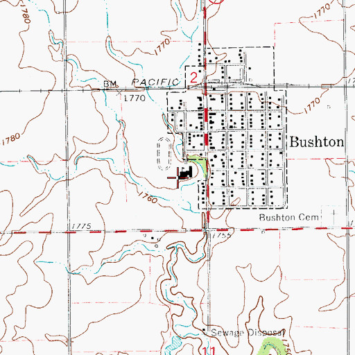 Topographic Map of Quivira Heights High School, KS