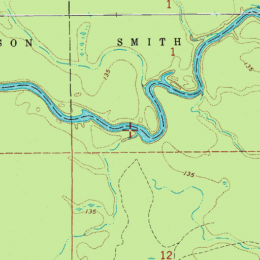 Topographic Map of Cottonmouth Creek, AR