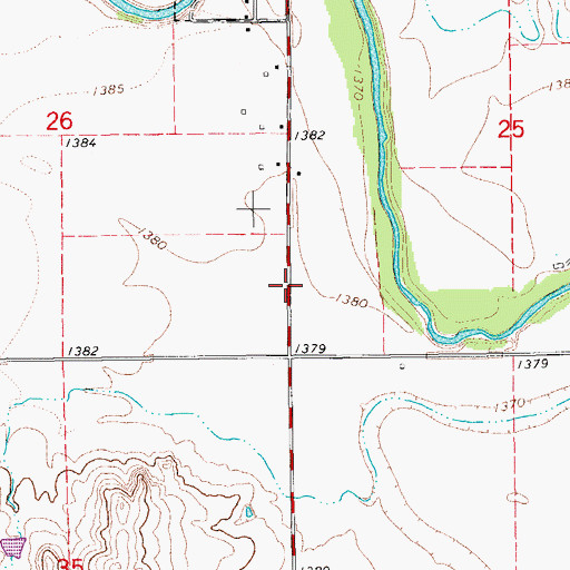 Topographic Map of Marquette High School, KS
