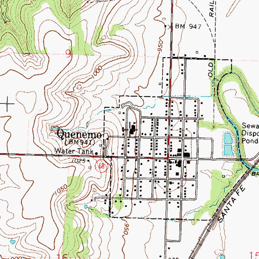 Topographic Map of Marais Des Cygnes Valley Elementary School, KS