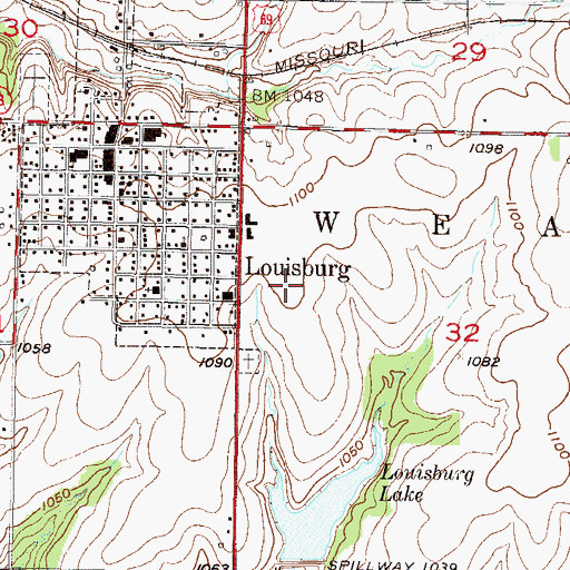 Topographic Map of Broadmoor Elementary School, KS
