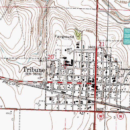 Topographic Map of Greeley County Elementary School, KS