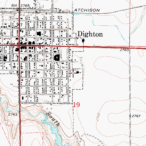 Topographic Map of Lincoln Grade School, KS