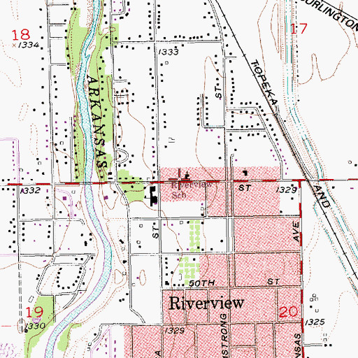 Topographic Map of Grace Church of the Nazarene, KS